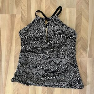 Aztec printed tankini top